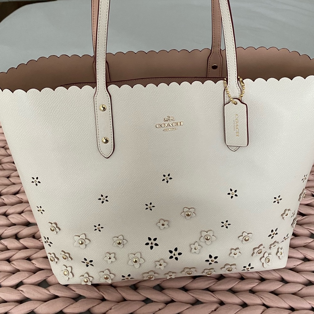 Coach Cream Floral Tote - Sample Bag